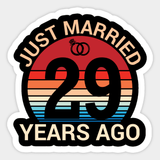 Just Married 29 Years Ago Husband Wife Married Anniversary Sticker